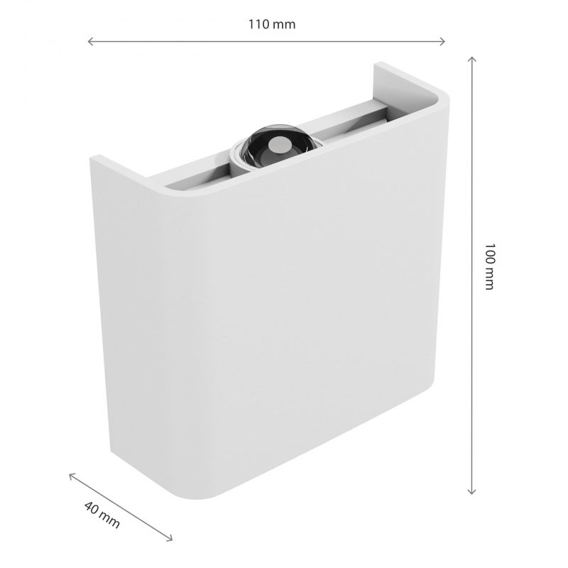Aplica sus-jos LUNARIX 2W CCT 230V IP54 alba