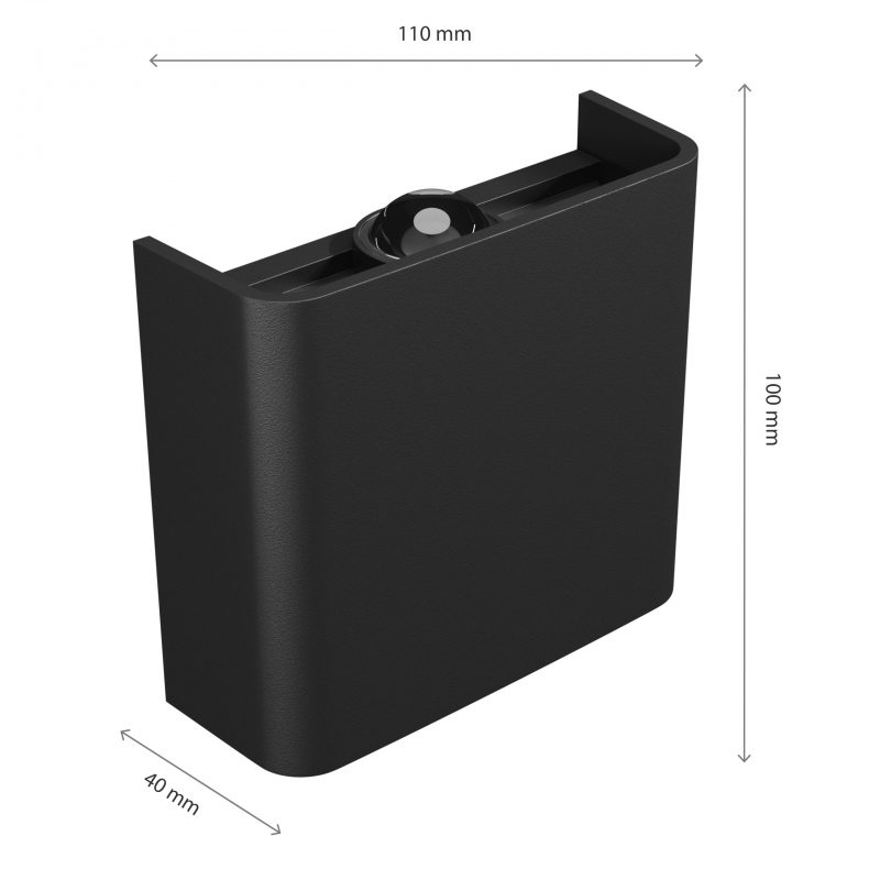 Aplica sus-jos LUNARIX 2W CCT 230V IP54 neagra