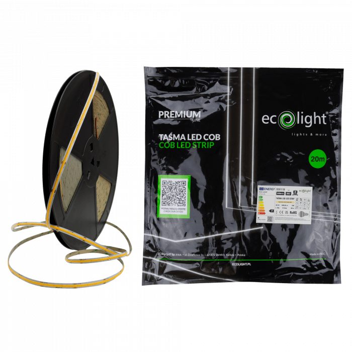 Banda LED COB 3000K 9W/m 945lm 12V IP67 rola 20m