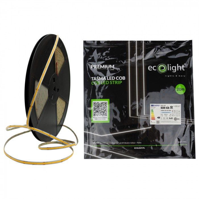 Banda LED COB 6000K 9W/m 1125lm 12V IP67 rola 20m