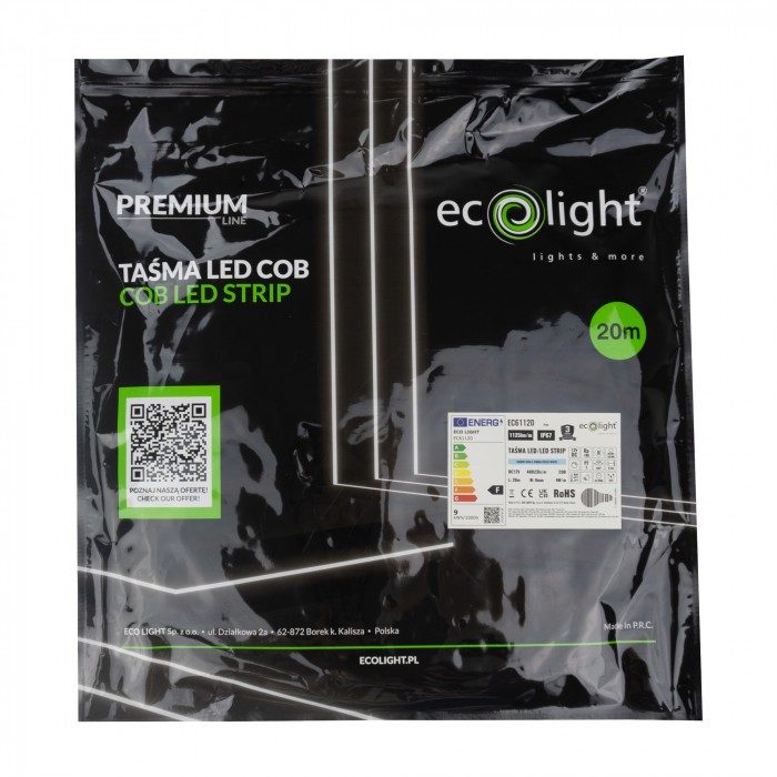 Banda LED COB 6000K 9W/m 1125lm 12V IP67 rola 20m