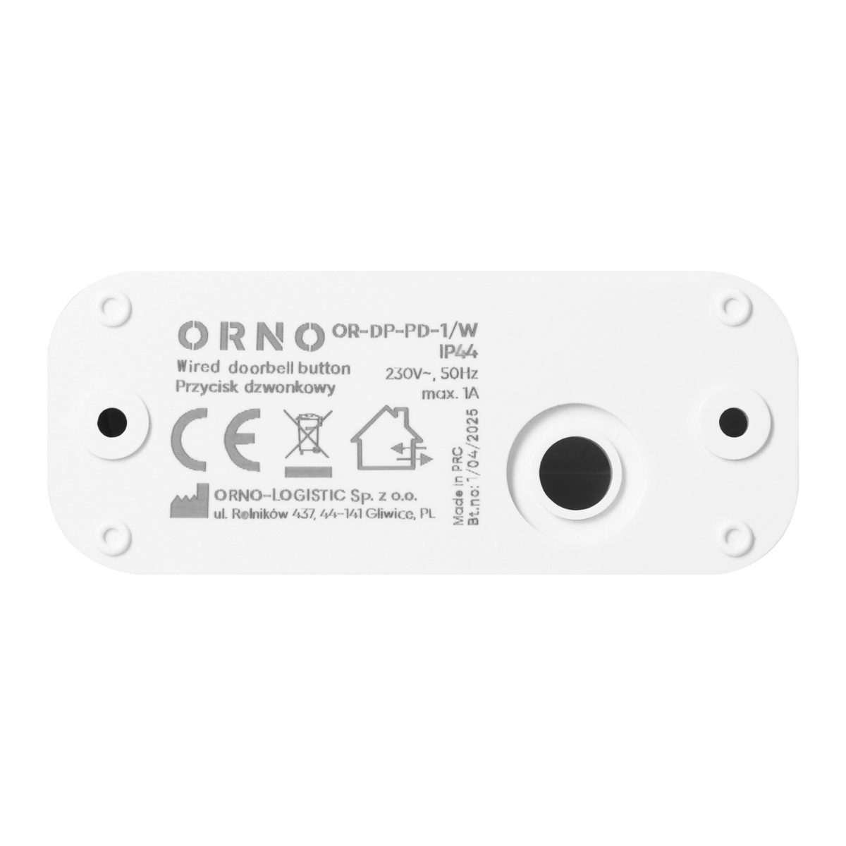 Buton sonerie 230V IP44 Alb