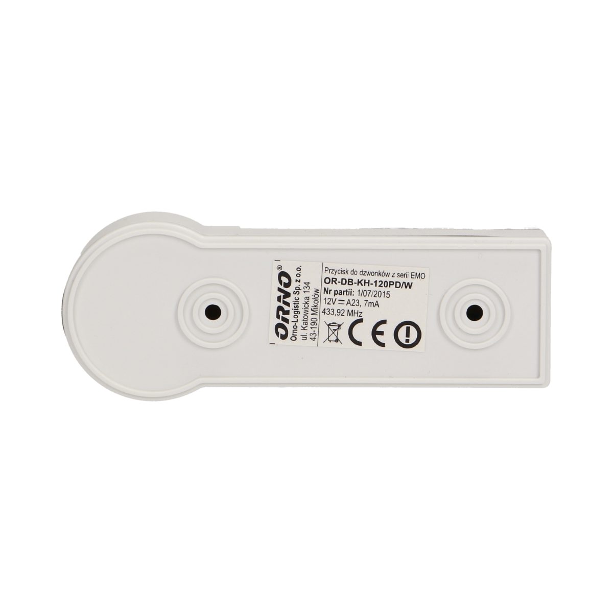 Buton sonerie wireless Orno pentru seriile EMO si DISCO alb
