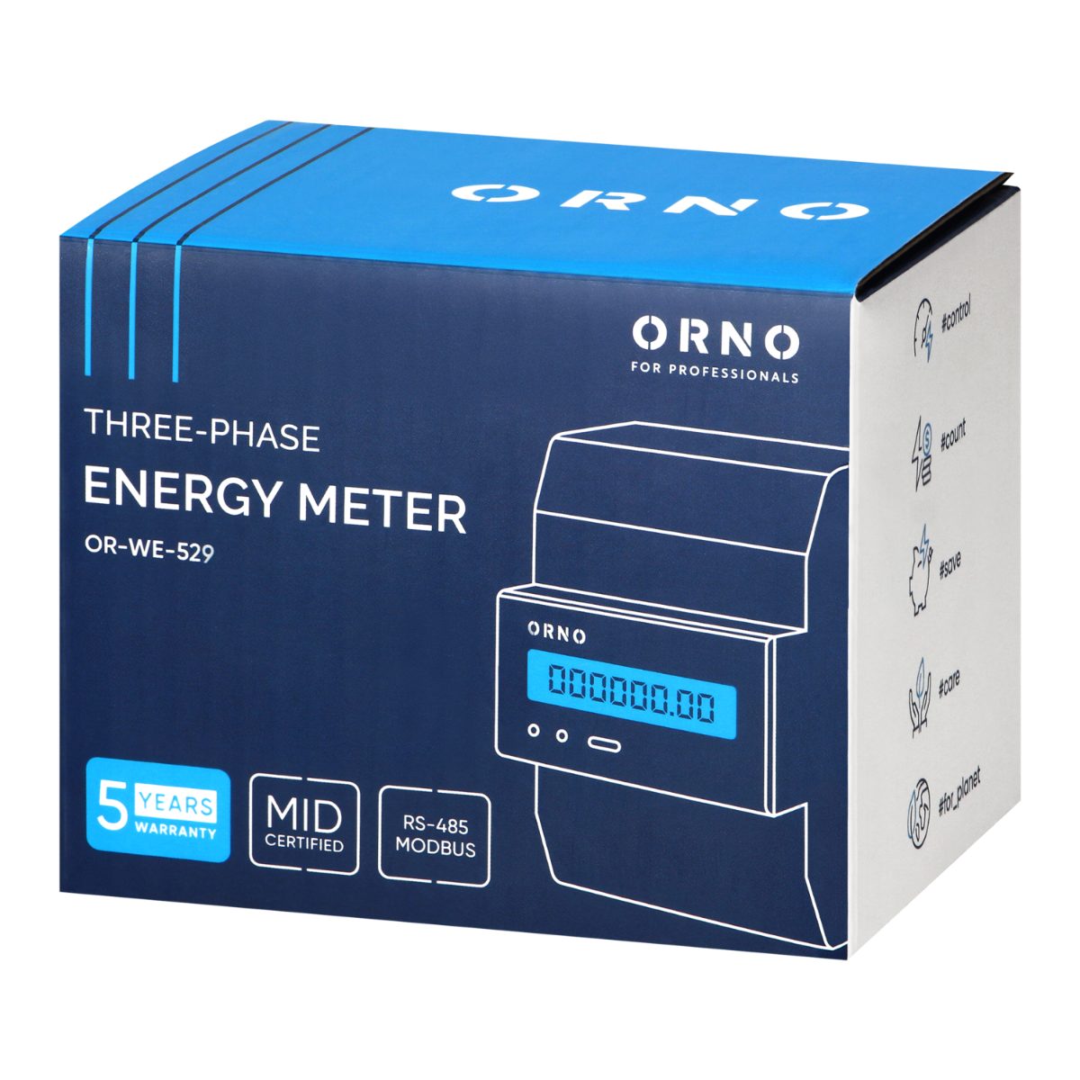 Contor 3-Faze 100A RS-485 MID 4 module DIN TH-35mm compatibil fotovoltaice