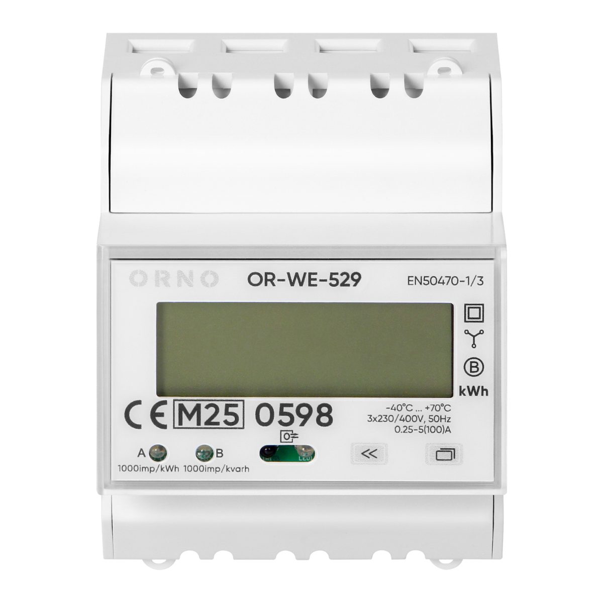 Contor 3-Faze 100A RS-485 MID 4 module DIN TH-35mm compatibil fotovoltaice