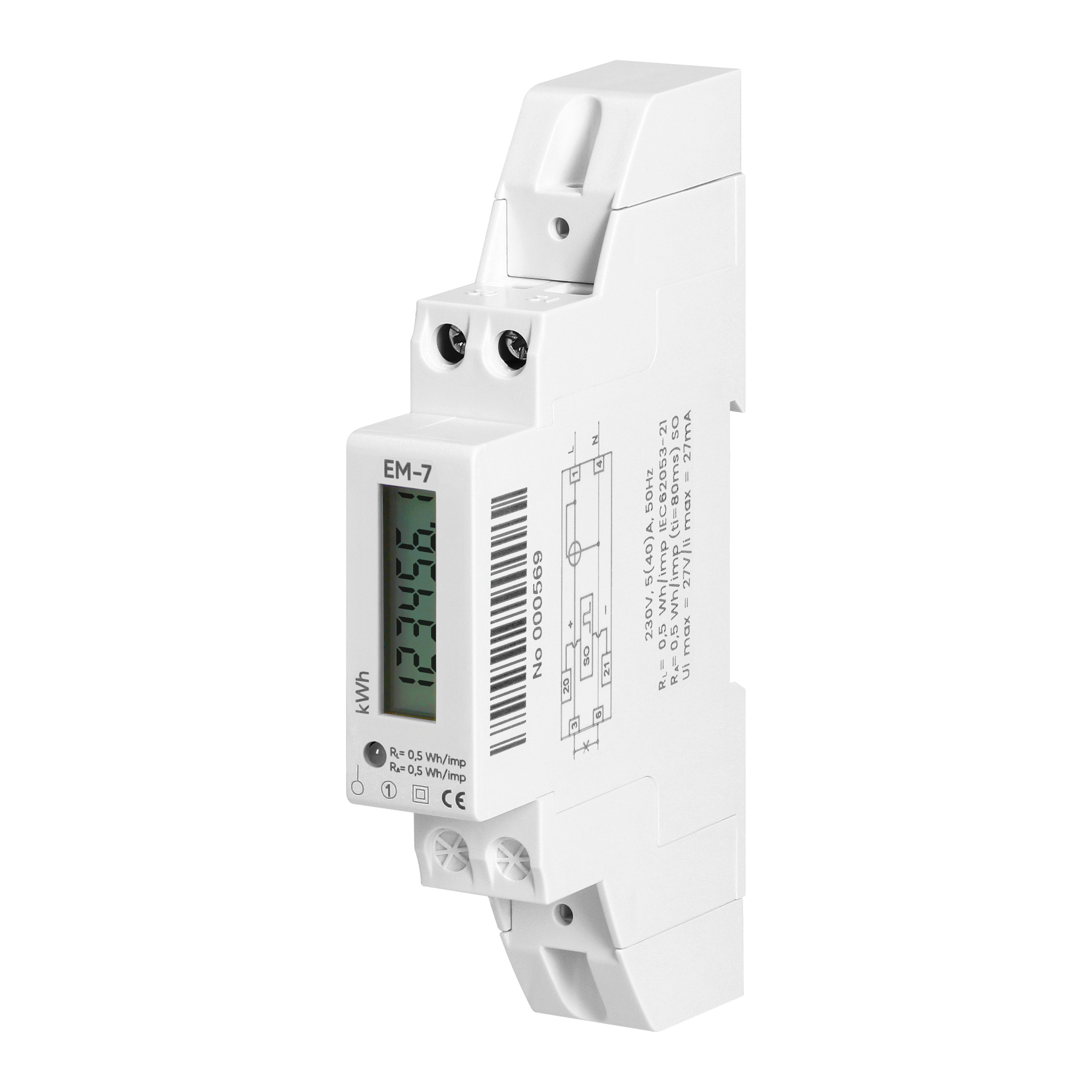 Contor monofazic digital 40 A, 1 modul DIN, TH-35 mm