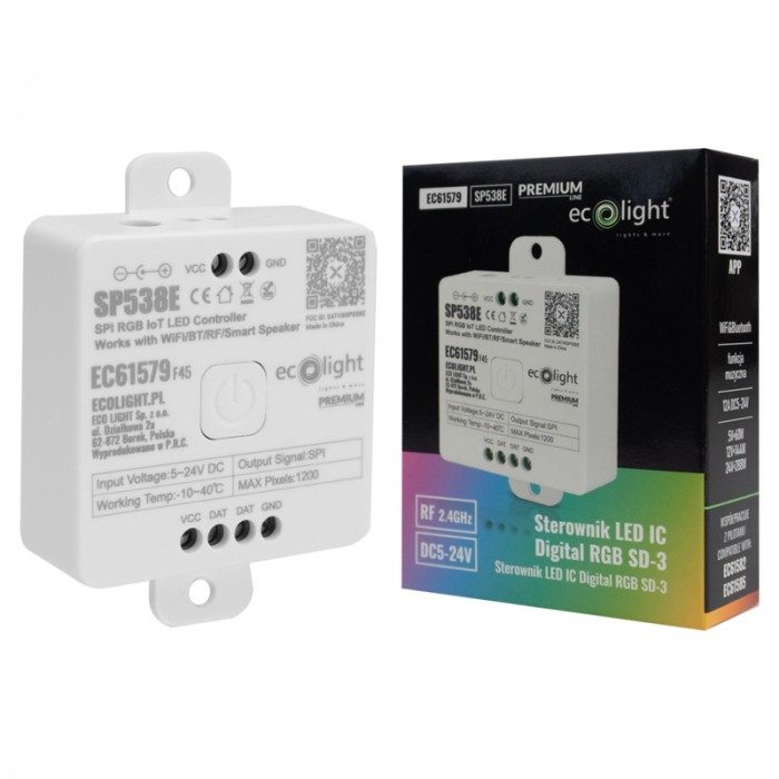 Controler IC Digital RGB SD-3 WiFi&Bluetooth/RF 12A DC5-24V