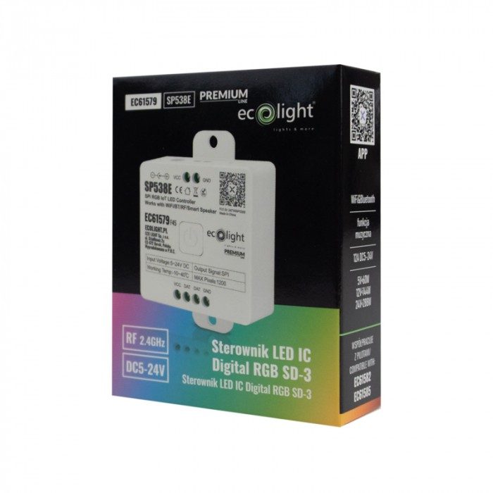 Controler IC Digital RGB SD-3 WiFi&Bluetooth/RF 12A DC5-24V
