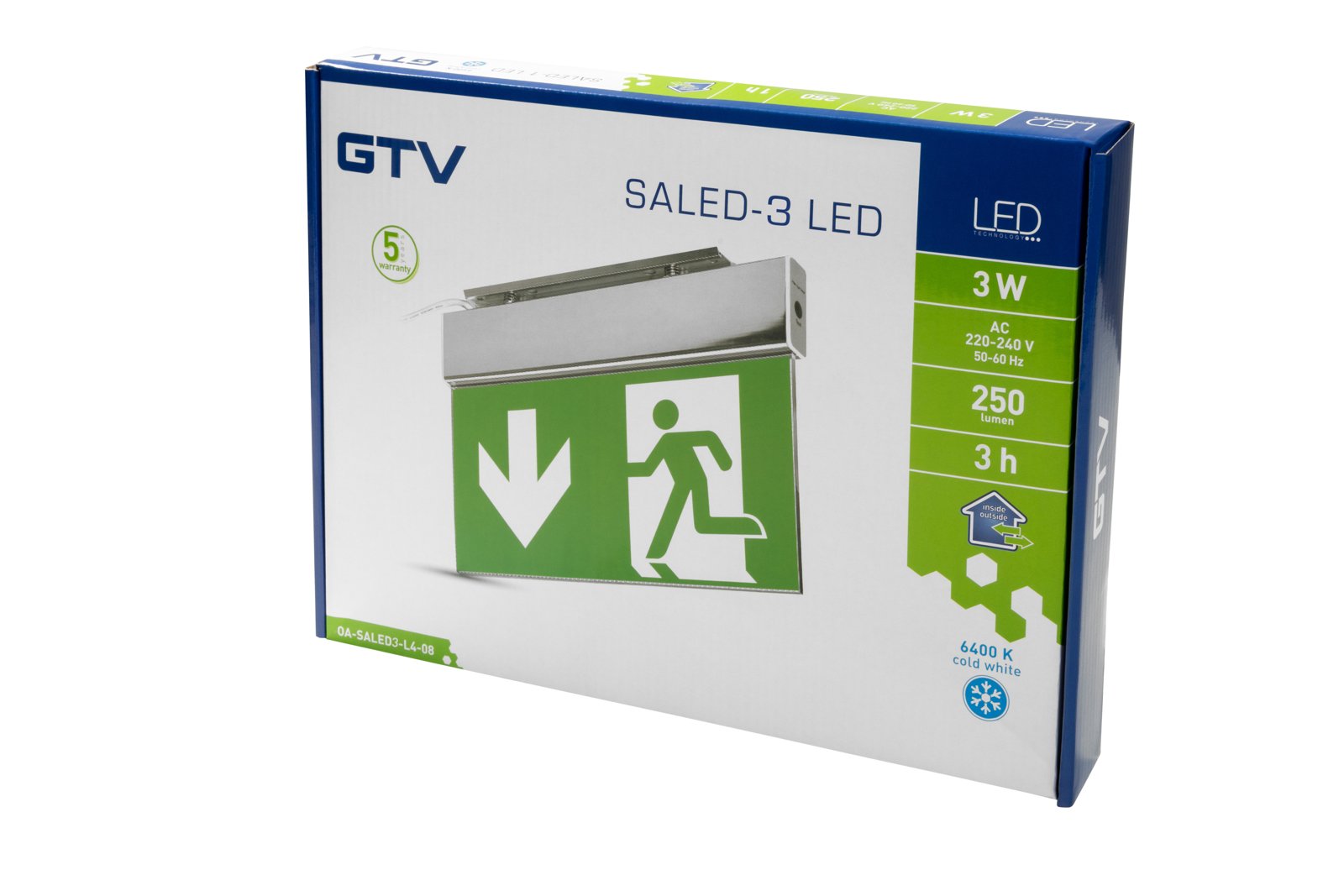 Corp iluminat emergenta SALED-3 LED 3W 250lm 3h IP44 