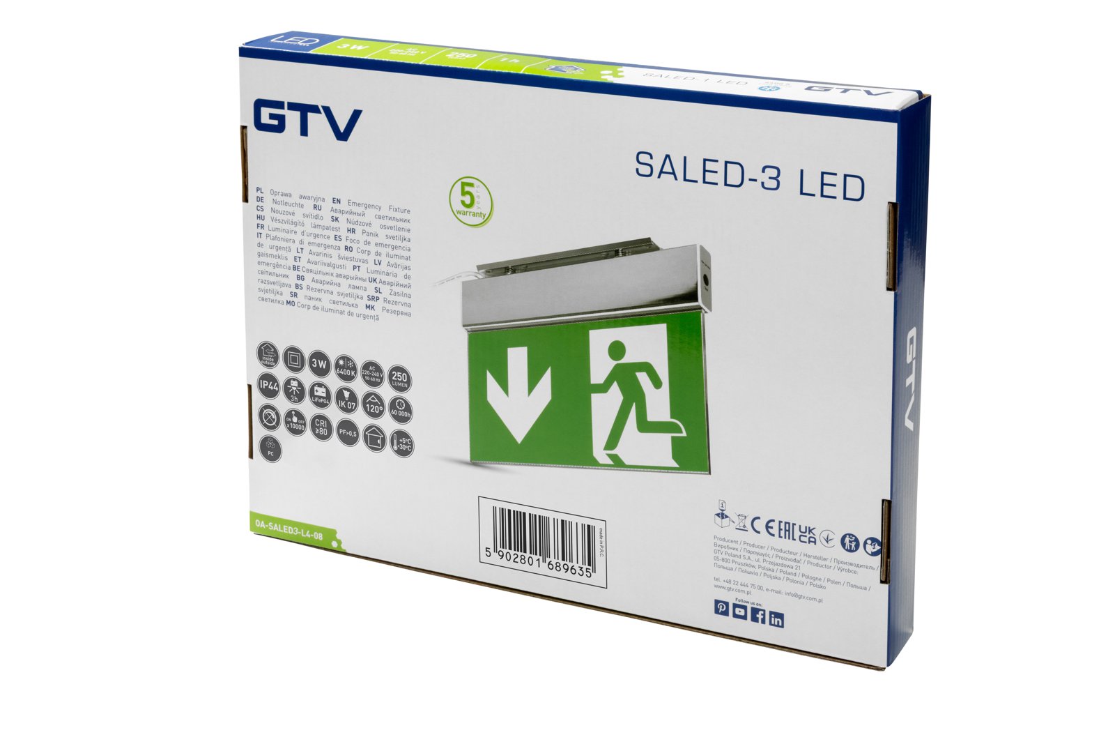 Corp iluminat emergenta SALED-3 LED 3W 250lm 3h IP44 