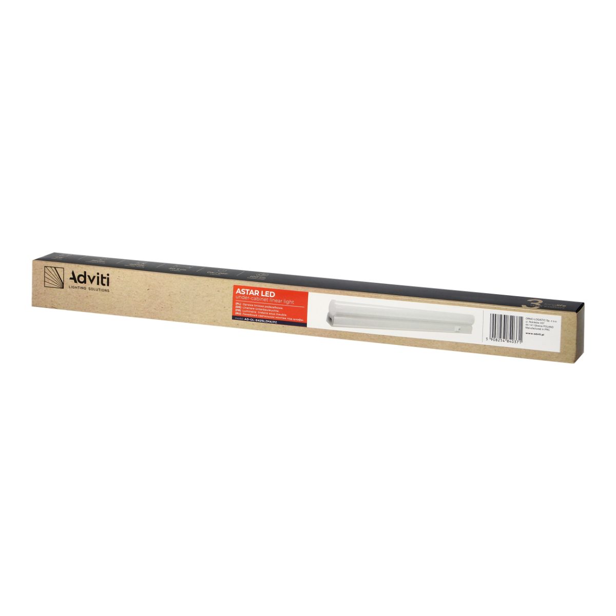 Corp liniar LED sub dulap ASTAR 360lm 4000K cu intrerupator si conectare in serie