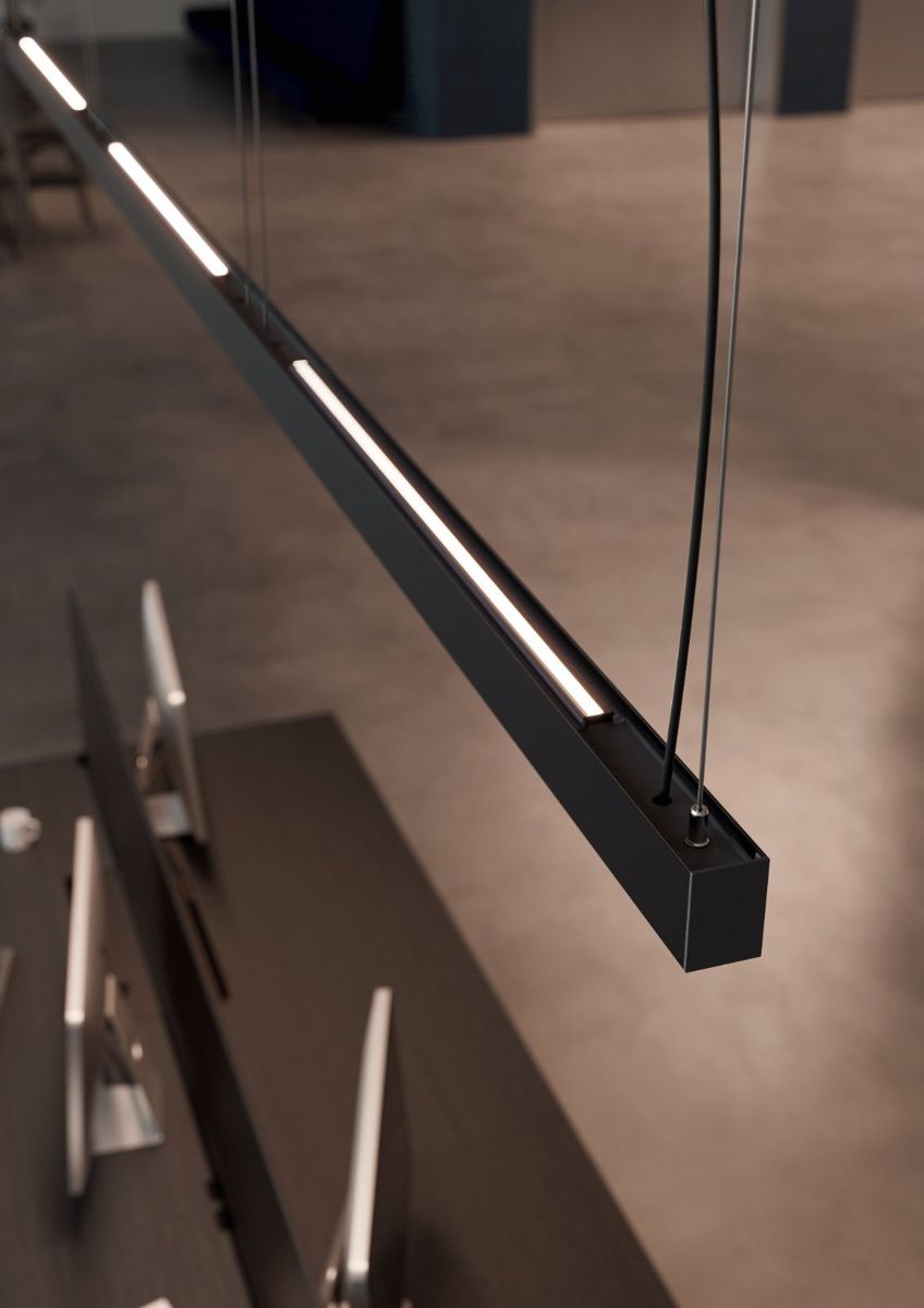 Corp liniar LUNA LED 40W 4800lm CCT AC220-240V AL/PC 120cm negru