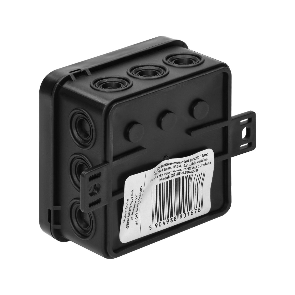 Doza CLICK IP54 12 intrari 75x75x41mm neagra