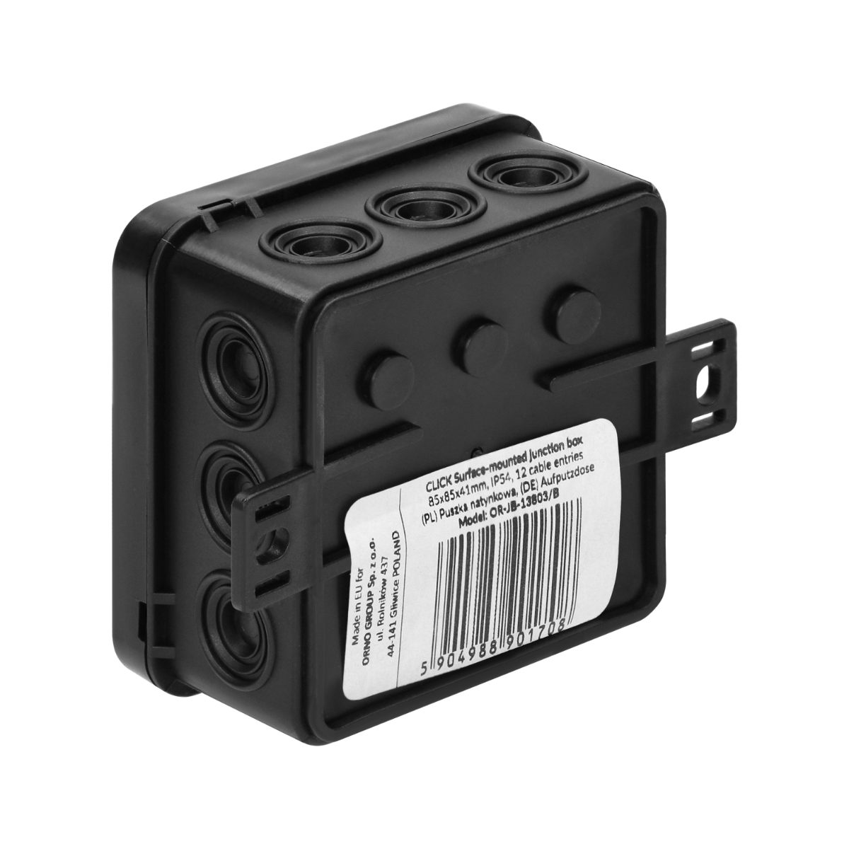 Doza CLICK IP54 12 intrari 85x85x41mm neagra