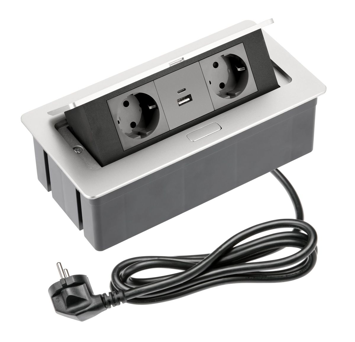 Grup prize birou SOFT 3x Schuko 2xUSB 2.1A AC220-240V IP20 1.5 m aluminiu