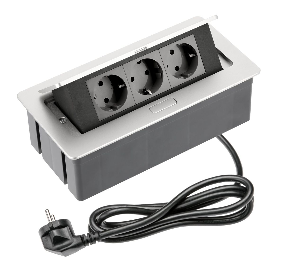 Grup prize birou SOFT 3xSCHUKO AC220-240V IP20 1.5 m GRI