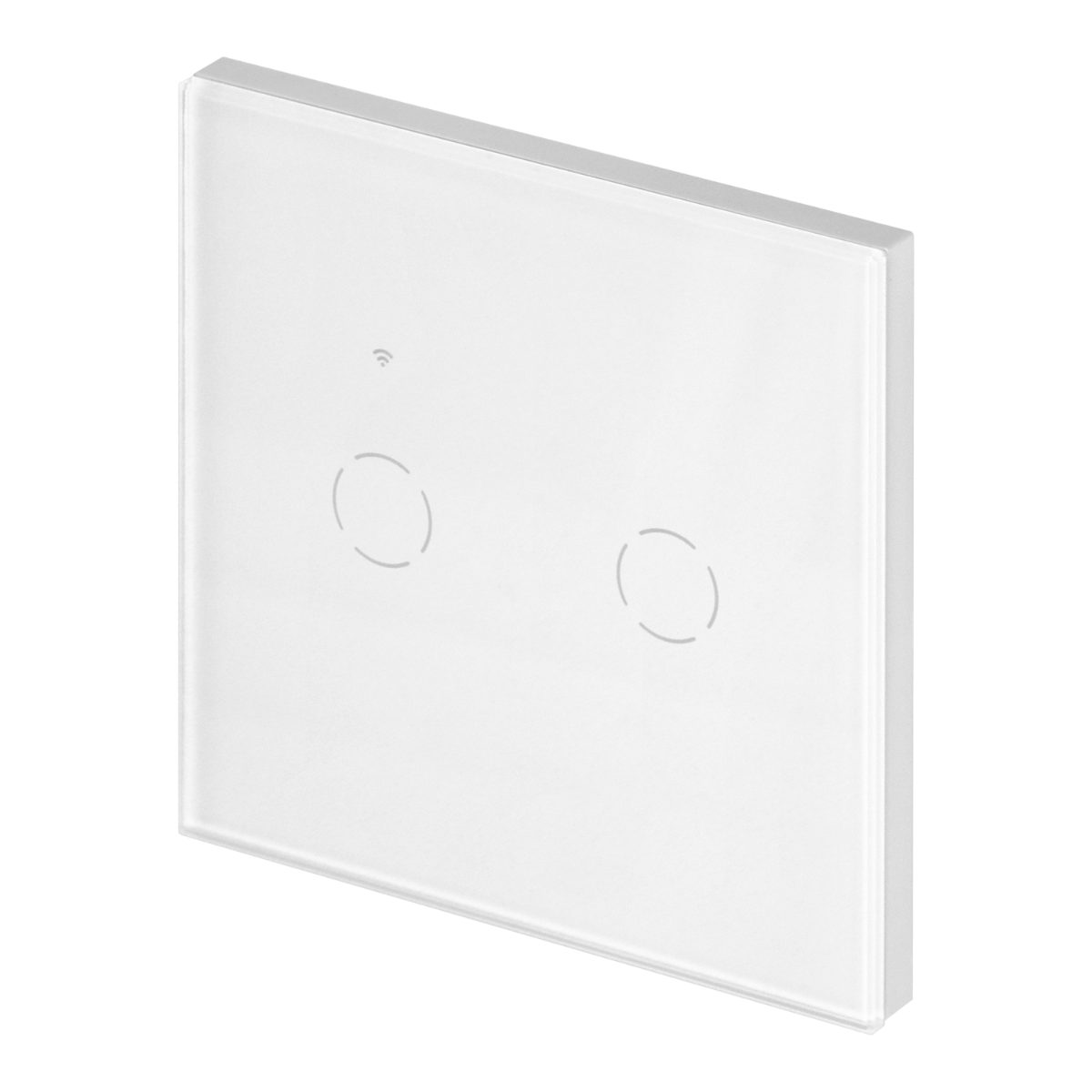 Intrerupator dublu 10A IP20 rama sticla Tuya Smart Wi-Fi alb