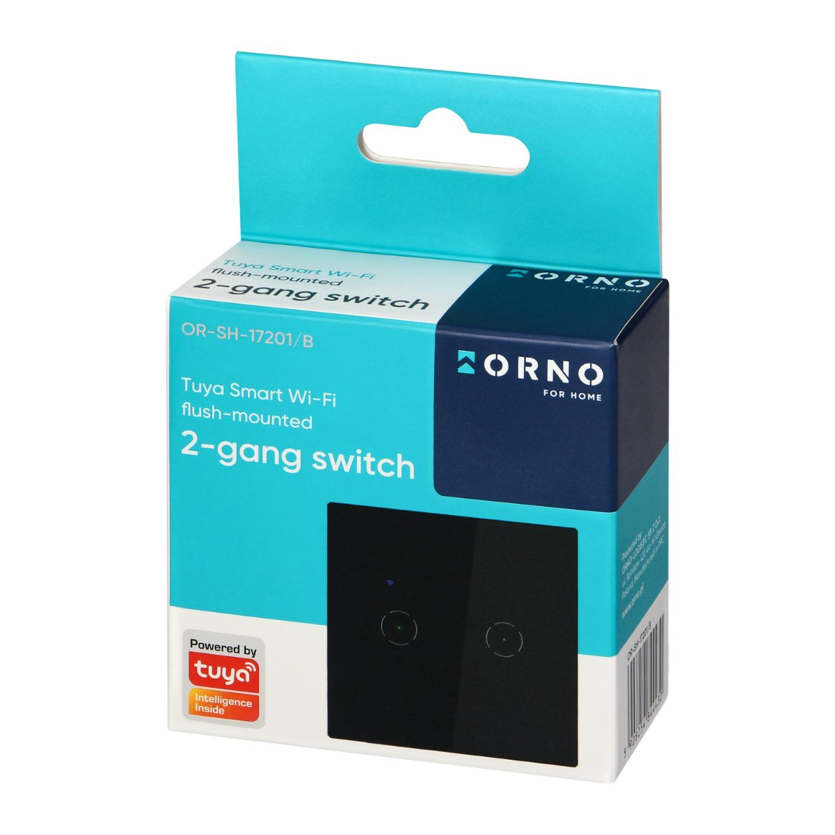 Intrerupator dublu 10A IP20 rama sticla Tuya Smart Wi-Fi negru