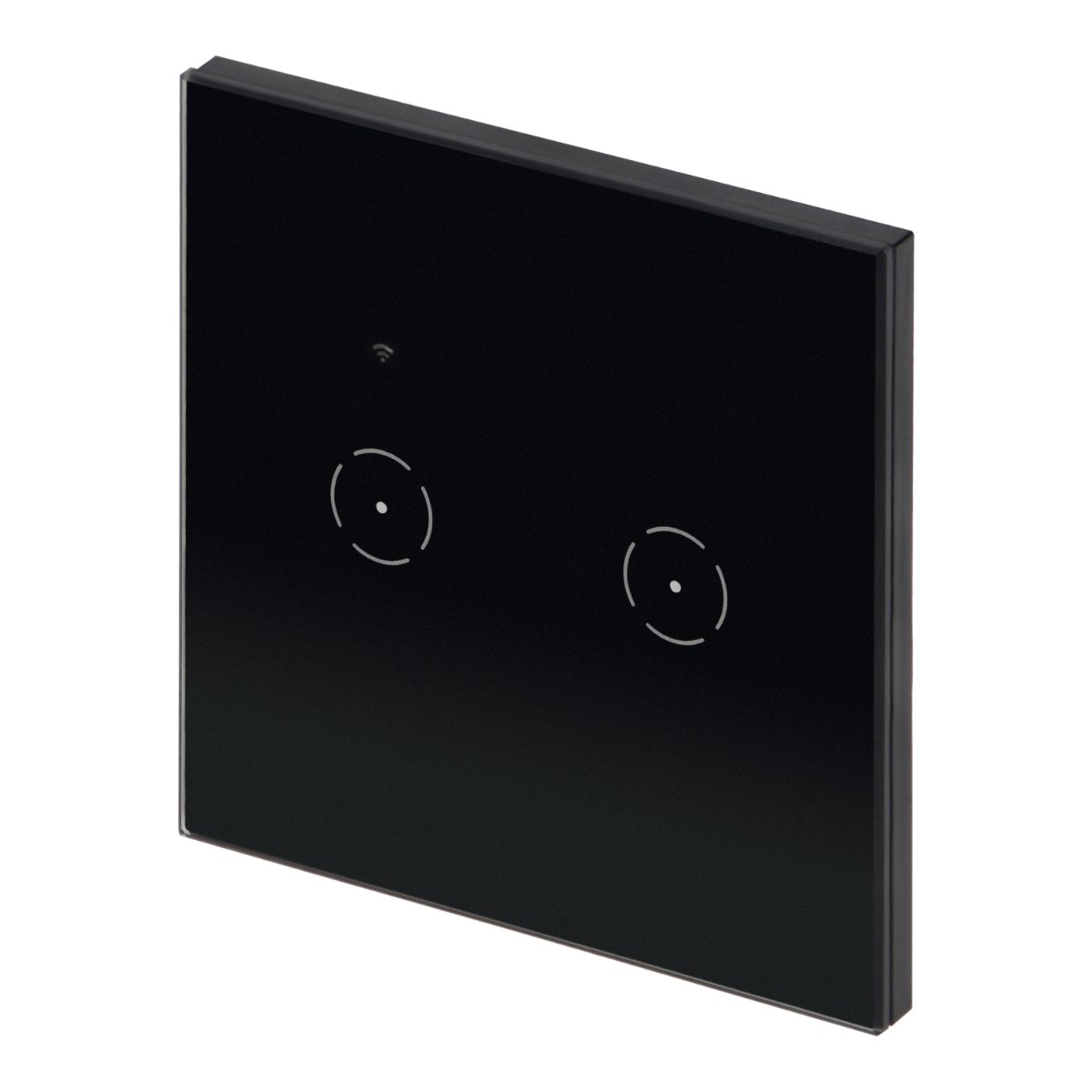 Intrerupator dublu 10A IP20 rama sticla Tuya Smart Wi-Fi negru