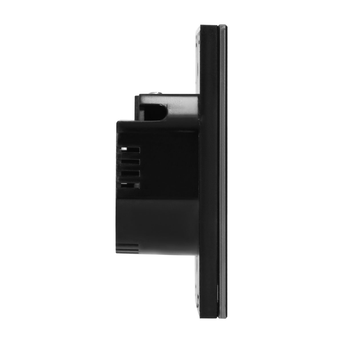 Intrerupator dublu 10A IP20 rama sticla Tuya Smart Wi-Fi negru