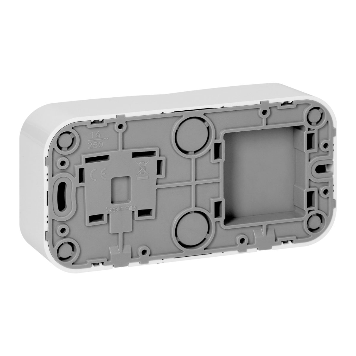 Intrerupator dublu + priza simpla aplicata ToDo 16A/230VAC IP20 alba