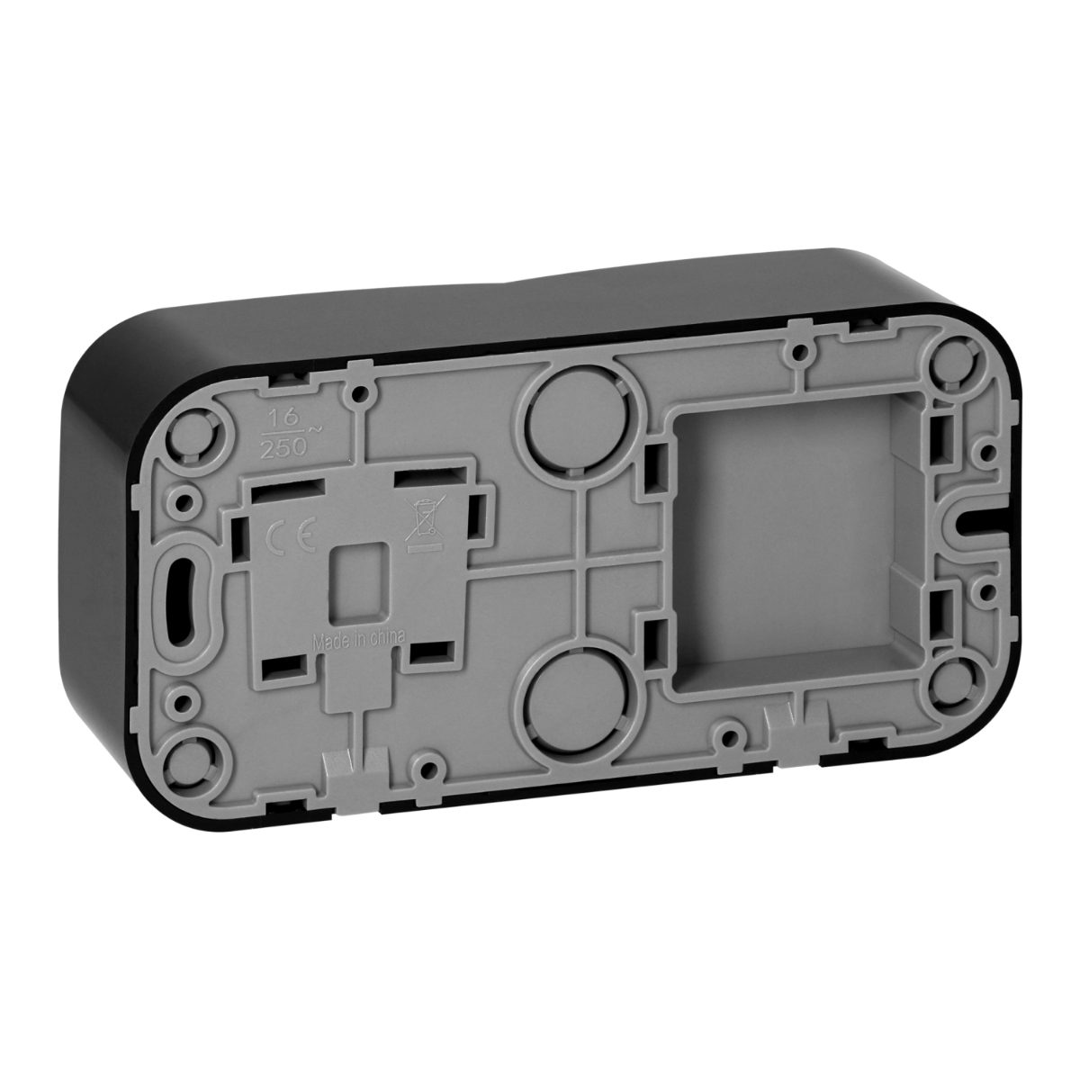Intrerupator dublu + priza simpla aplicata ToDo 16A/230VAC IP20 negru