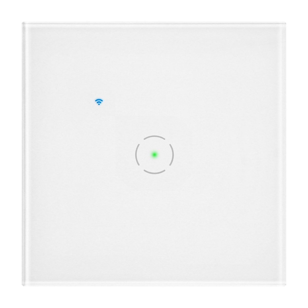 Intrerupator simplu 10A IP20 rama sticla Tuya Smart Wi-Fi alb