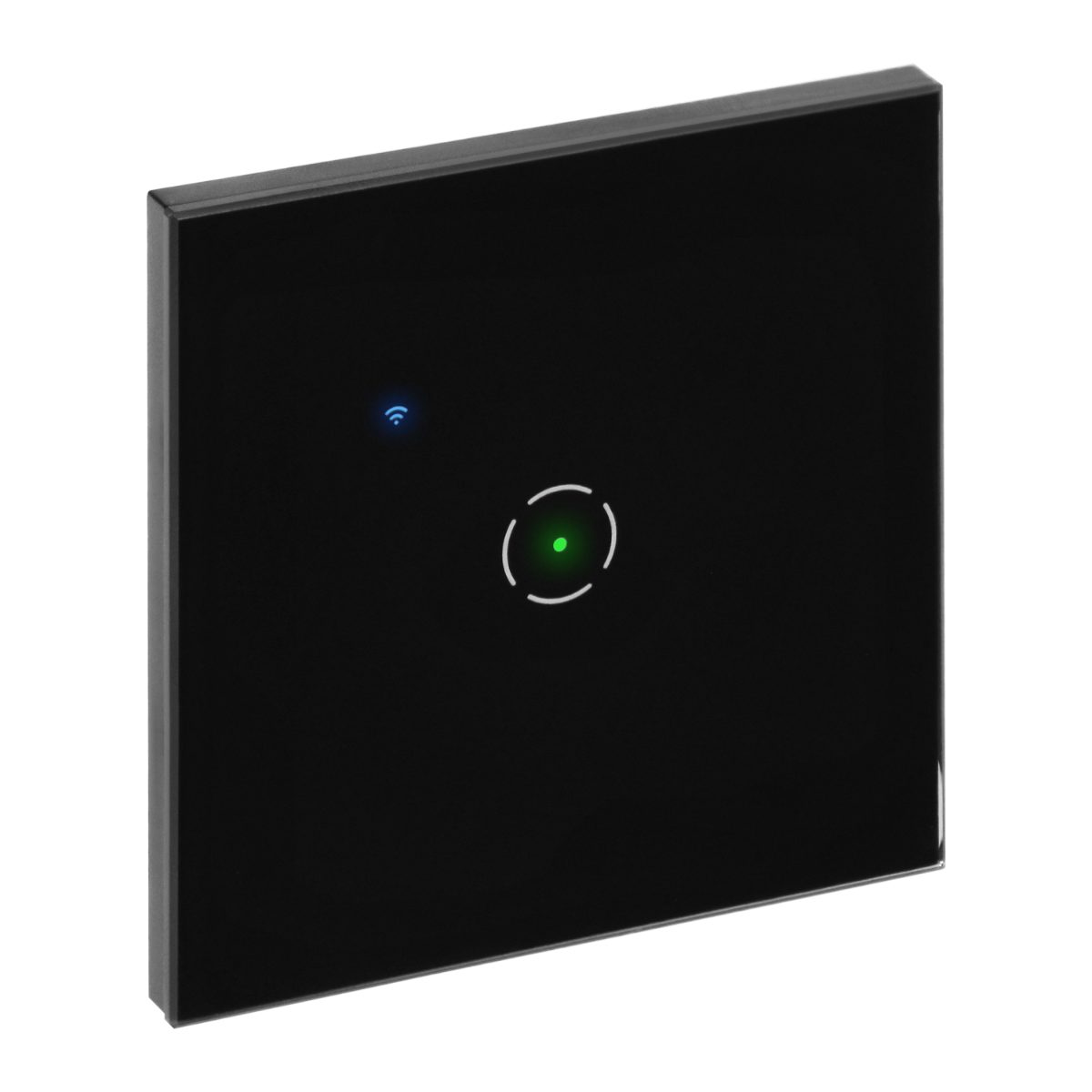 Intrerupator simplu 10A IP20 rama sticla Tuya Smart Wi-Fi negru