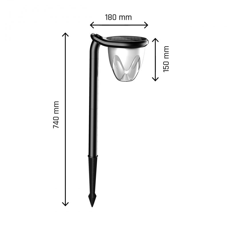 Lampa solara BRILO 1W 100lm CCT IP44 tip tarus 15x18x13.5cm