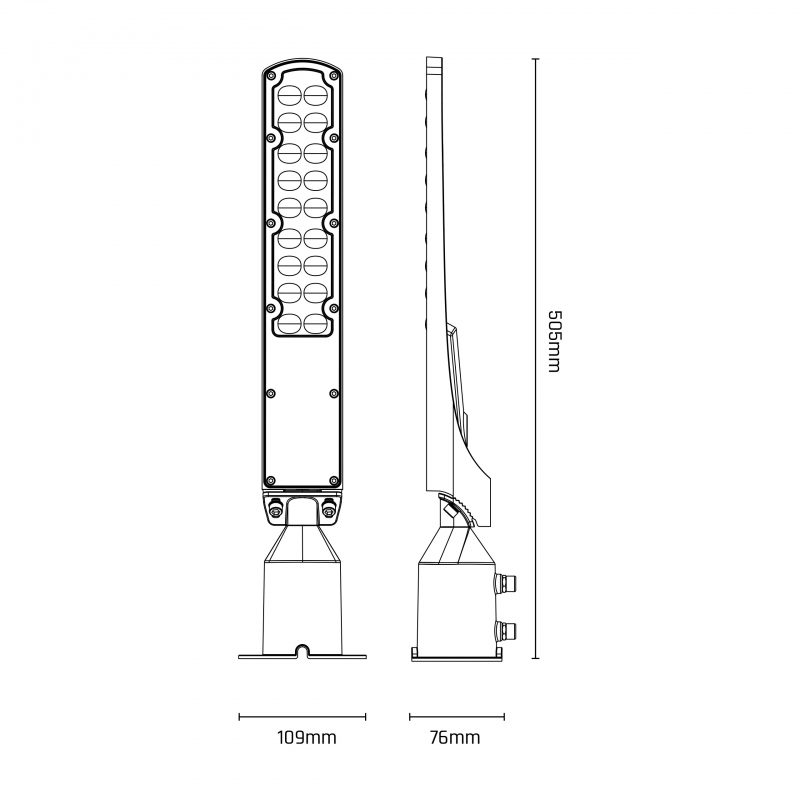 Lampa stradala STREETOS SLIM 50W 6000lm 4000K IP65 IK08 neagra