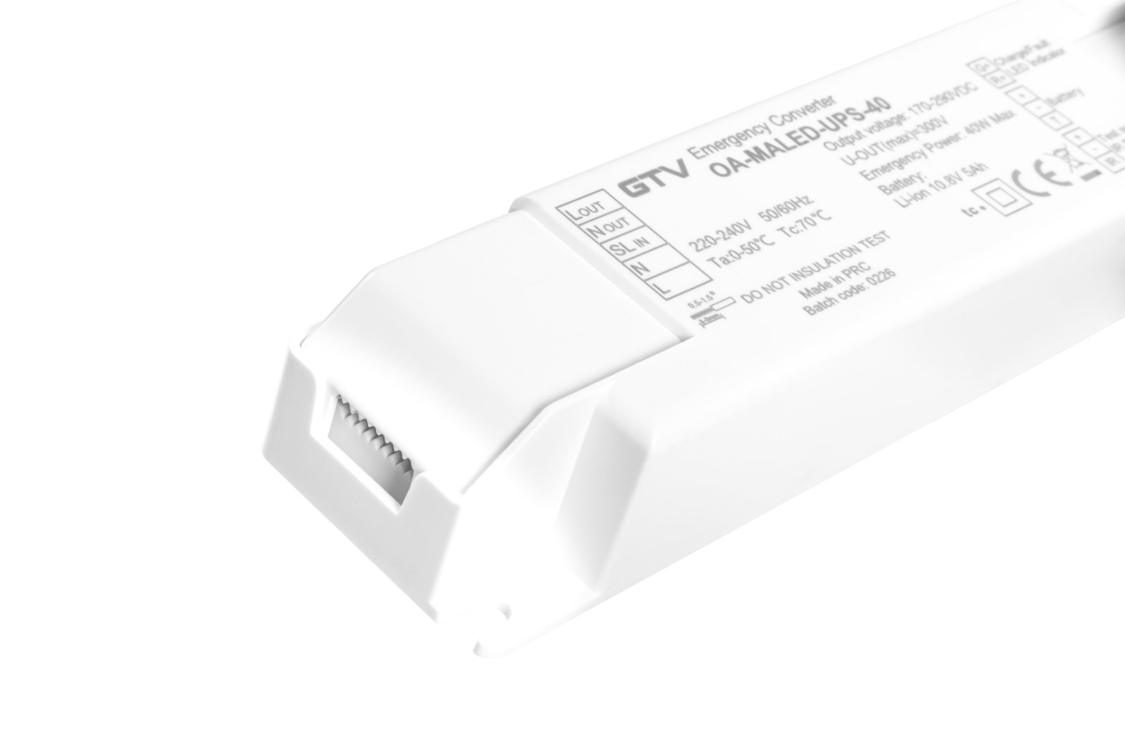 Modul de urgenta LED UPS max. 40W 1h acumulator Li-ion 10,8V 5000mAh TEST