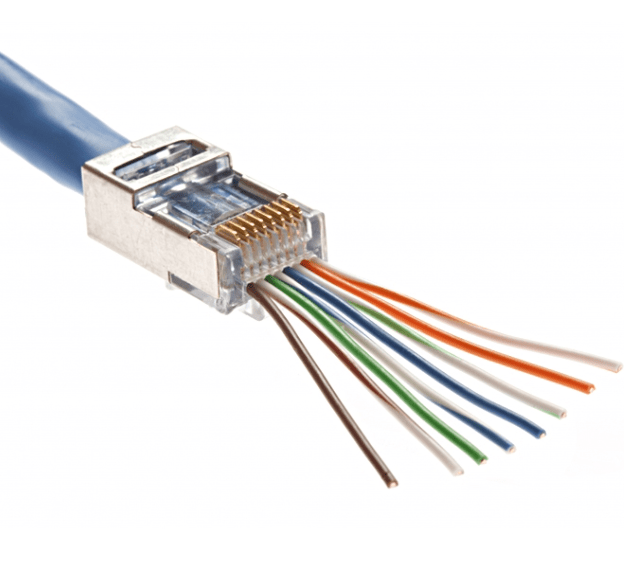 Mufa RJ45 FTP cat.5e pass-through, ecranata
