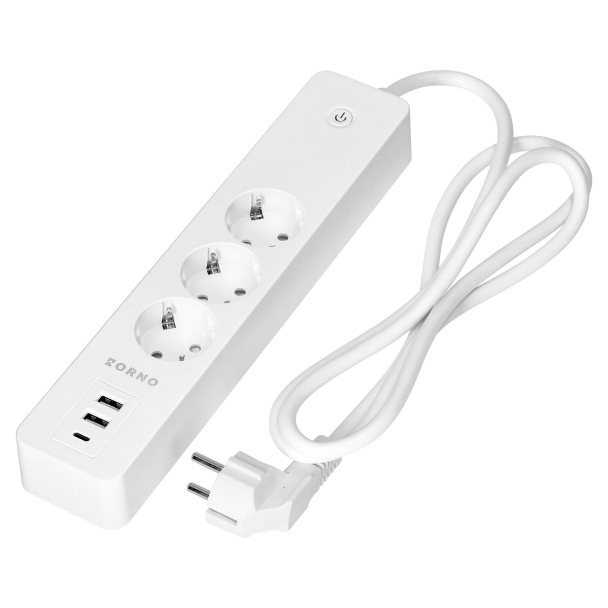 Prelungitor 3 x Schuko 2xUSB Tuya Smart Wi-Fi alb