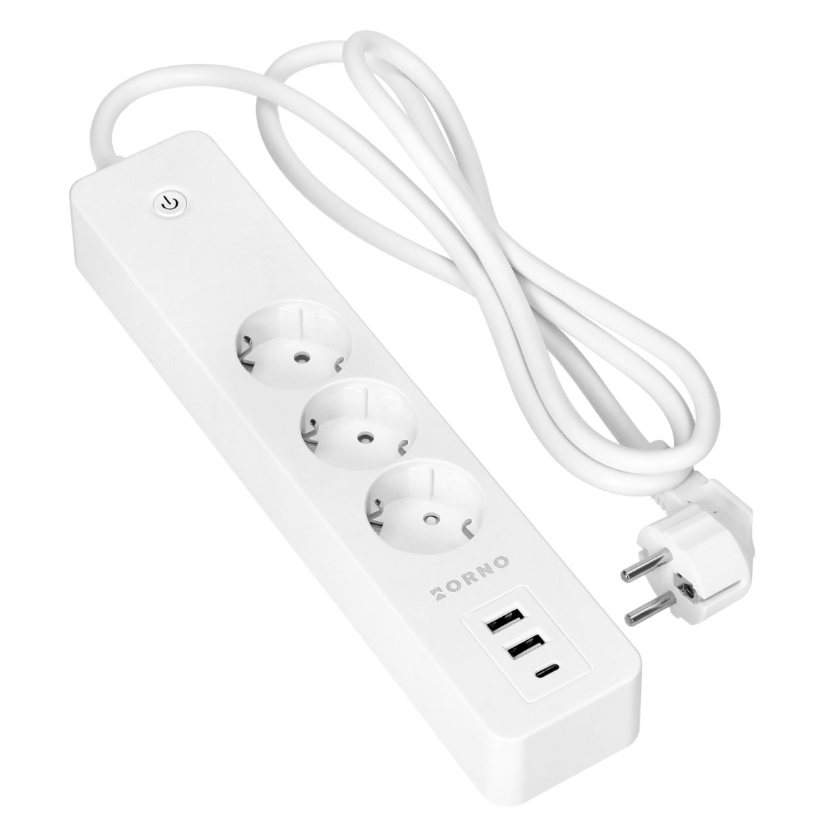 Prelungitor 3 x Schuko 2xUSB Tuya Smart Wi-Fi alb