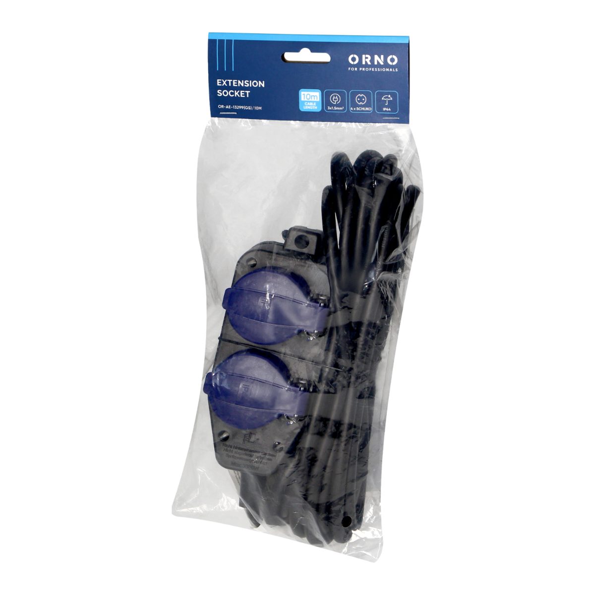 Prelungitor cu carlig 4 Prize 10ml CABLU 3X1,5mm IP44 max. 3680W