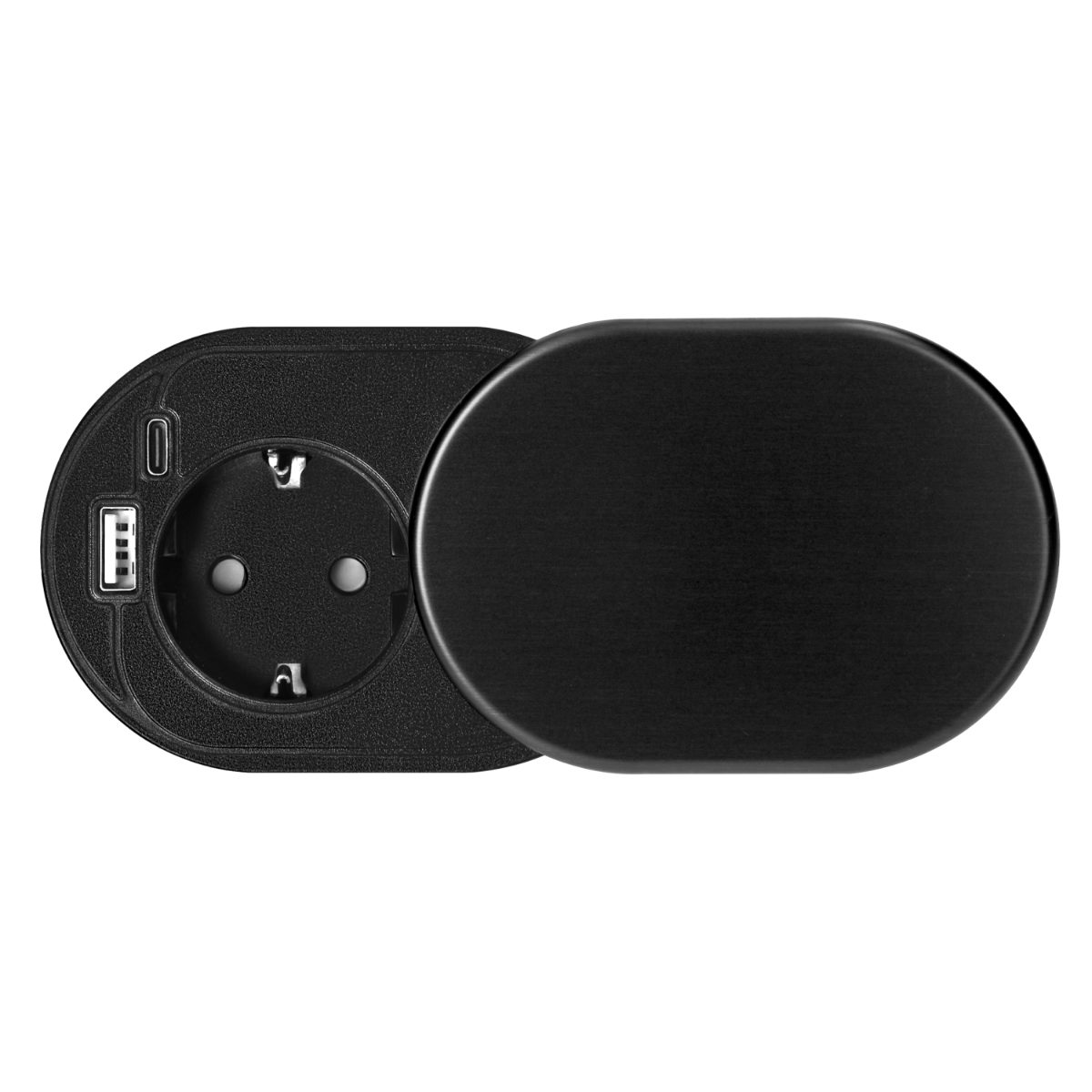 Priza cu USB+SLIDE cablu de 1.9m 1xSchuko 2xUSBxtip AC neagra
