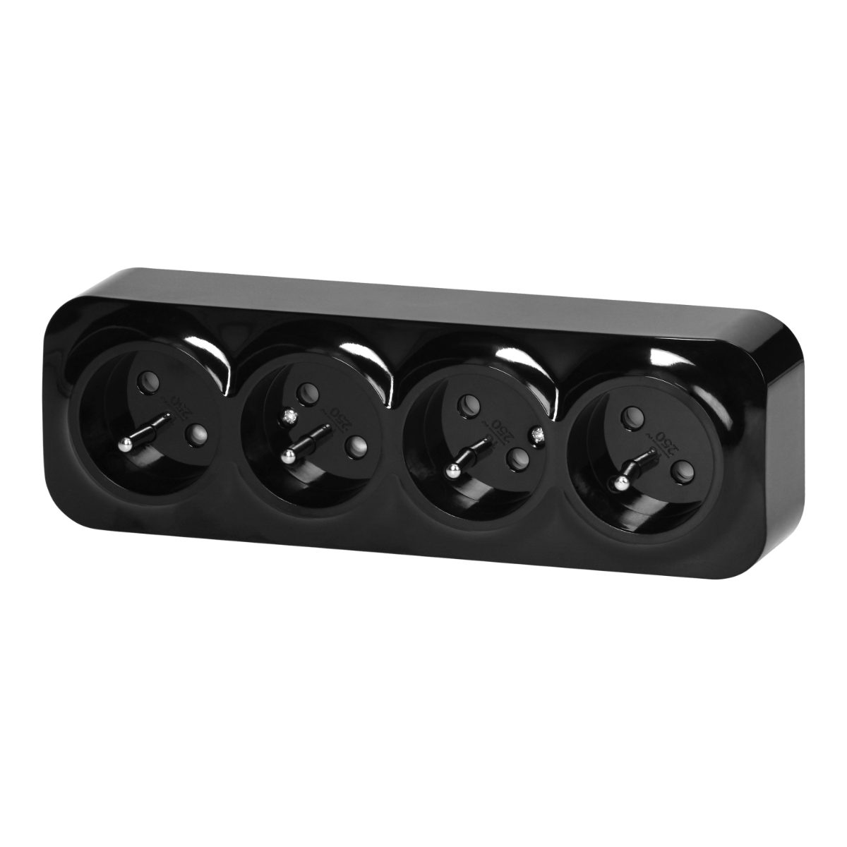 Priza cvatrupla negra ToDo 16A/230VAC IP20 aplicata