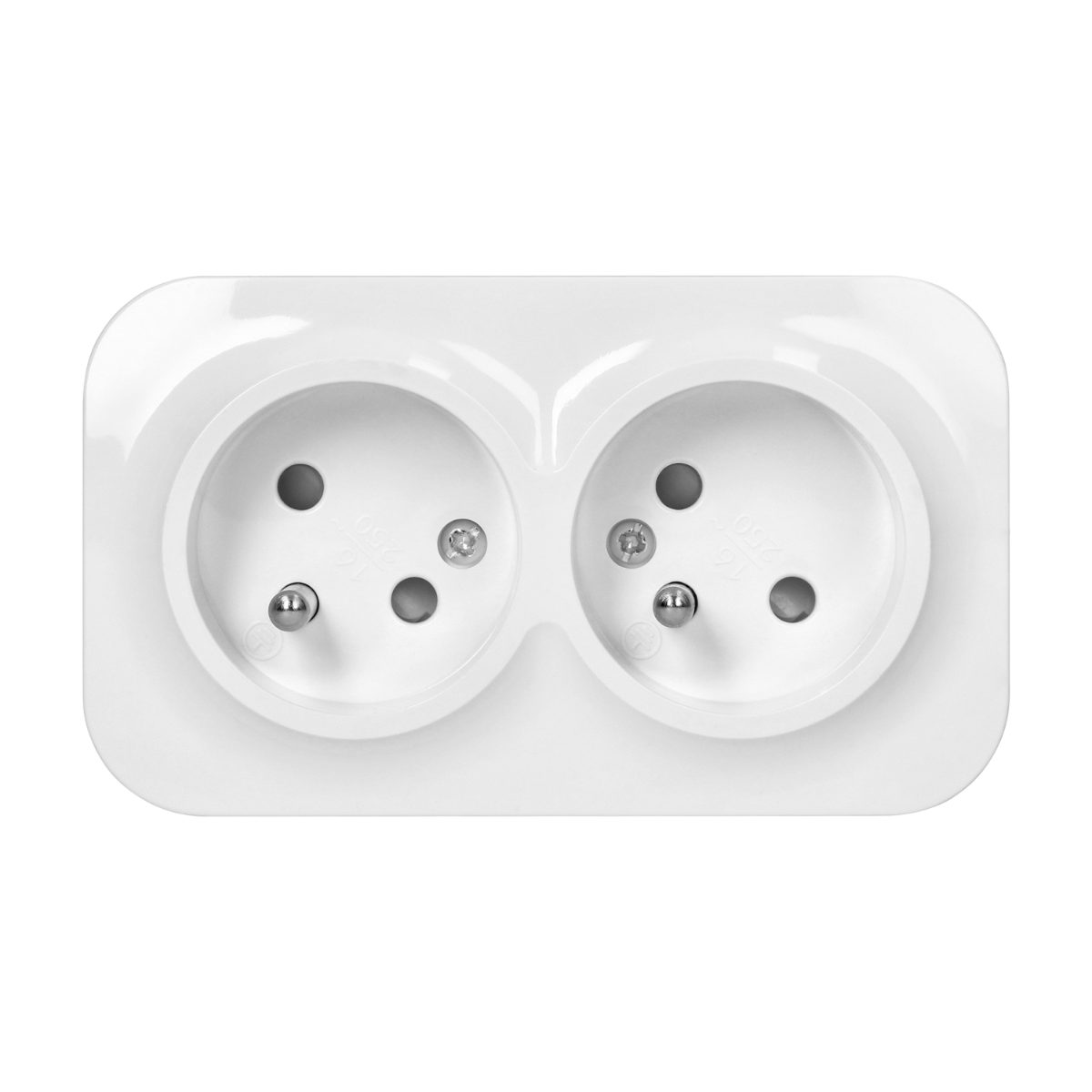 Priza dubla alba 2xSchuko ToDo 16A/230VAC IP20 aplicata