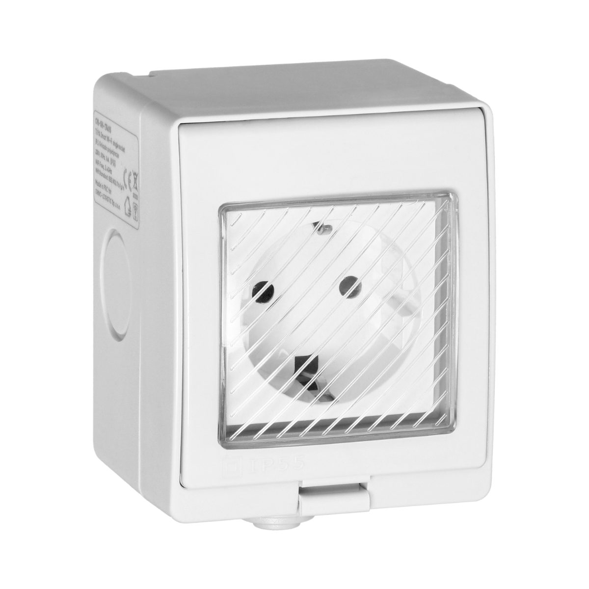 Priza exterior simpla 16A IP55 Tuya Smart Wi-Fi alba