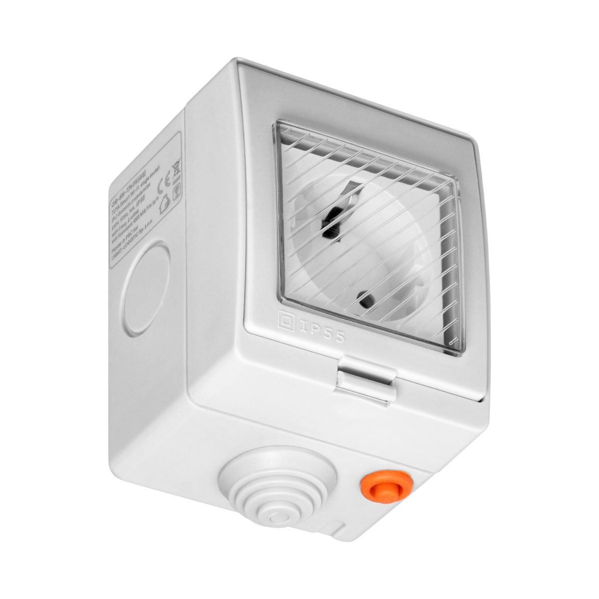 Priza exterior simpla 16A IP55 Tuya Smart Wi-Fi alba