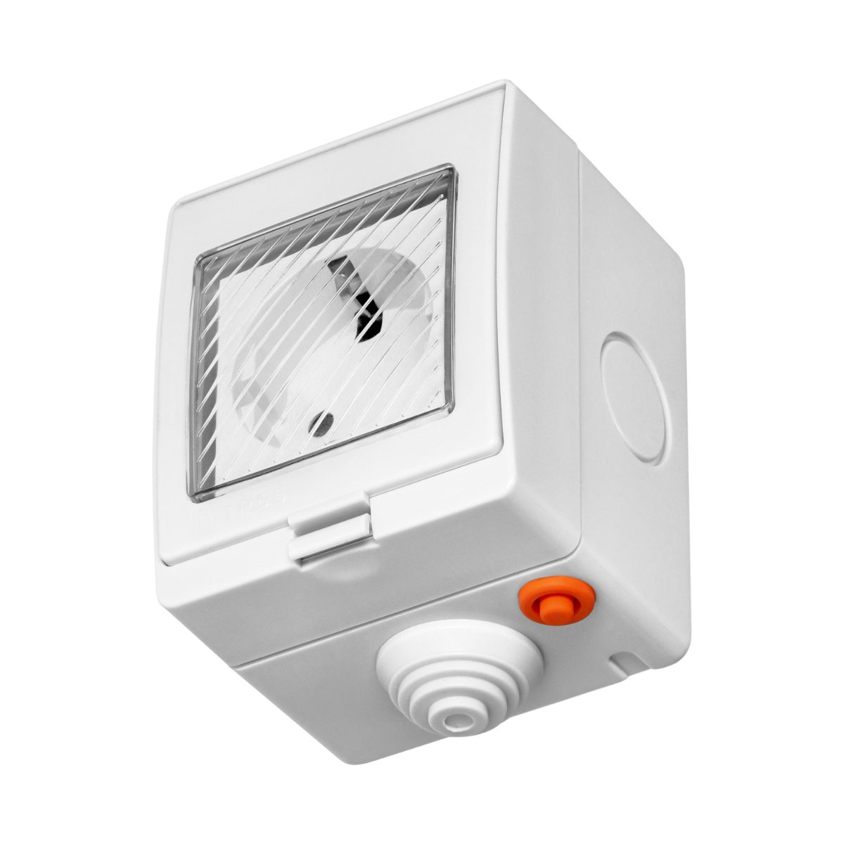 Priza exterior simpla 16A IP55 Tuya Smart Wi-Fi alba