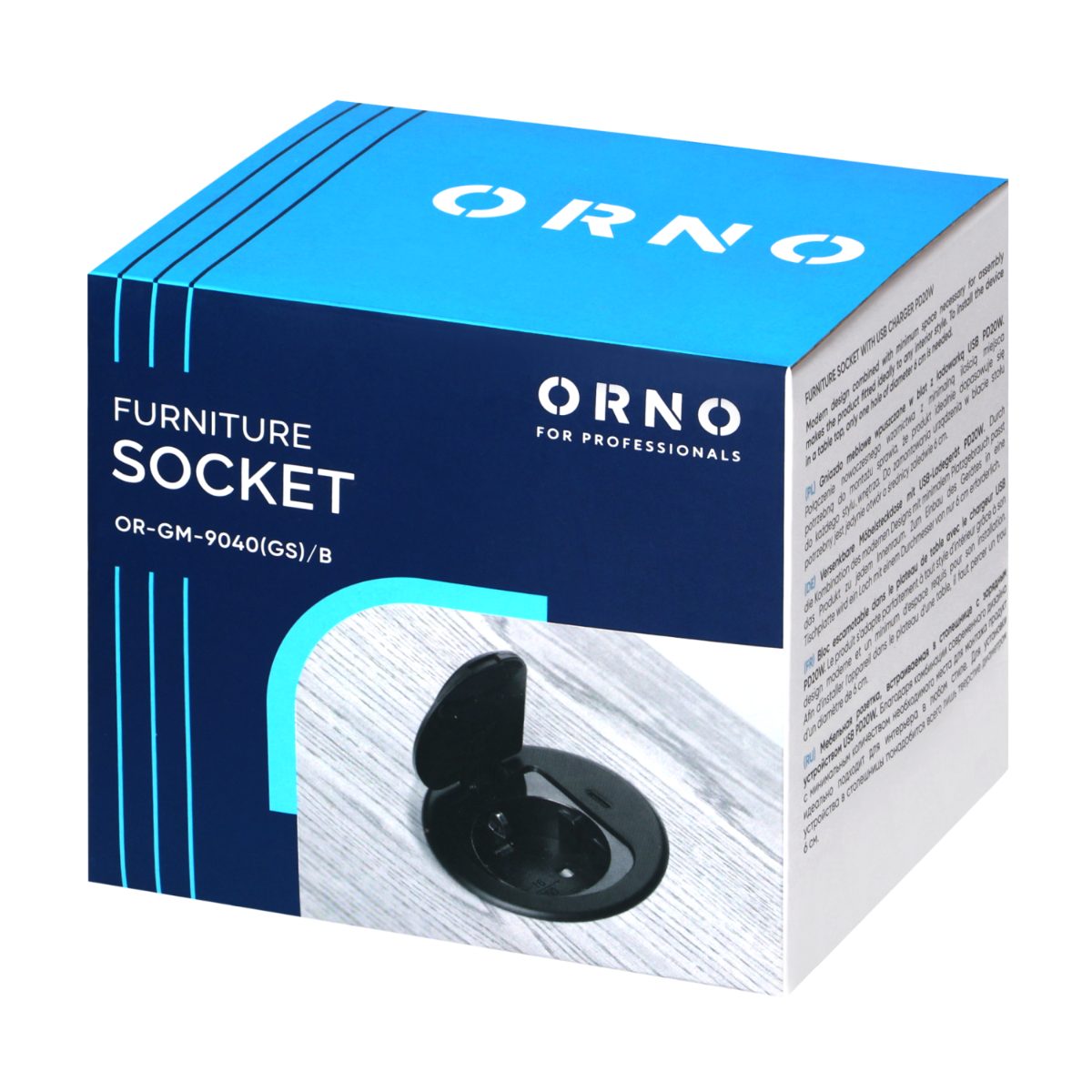 Priza incastrabila 1xSchuko 1xUSB tip C PD20W cablu 1.9m neagra