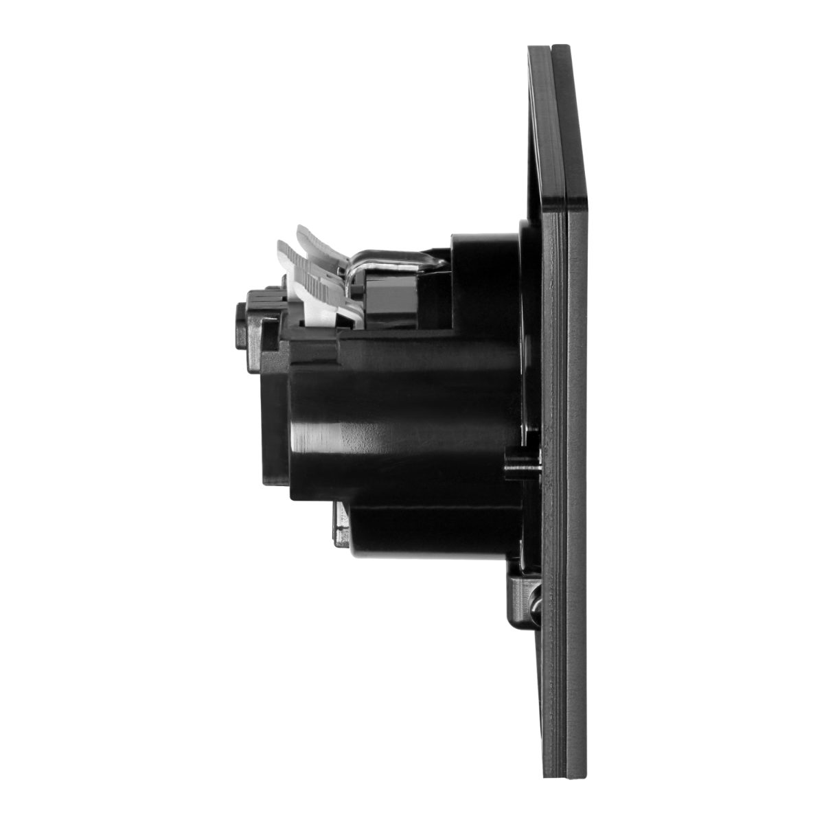Priza neagra Schuko IP44 otel inoxidabil incastrabila