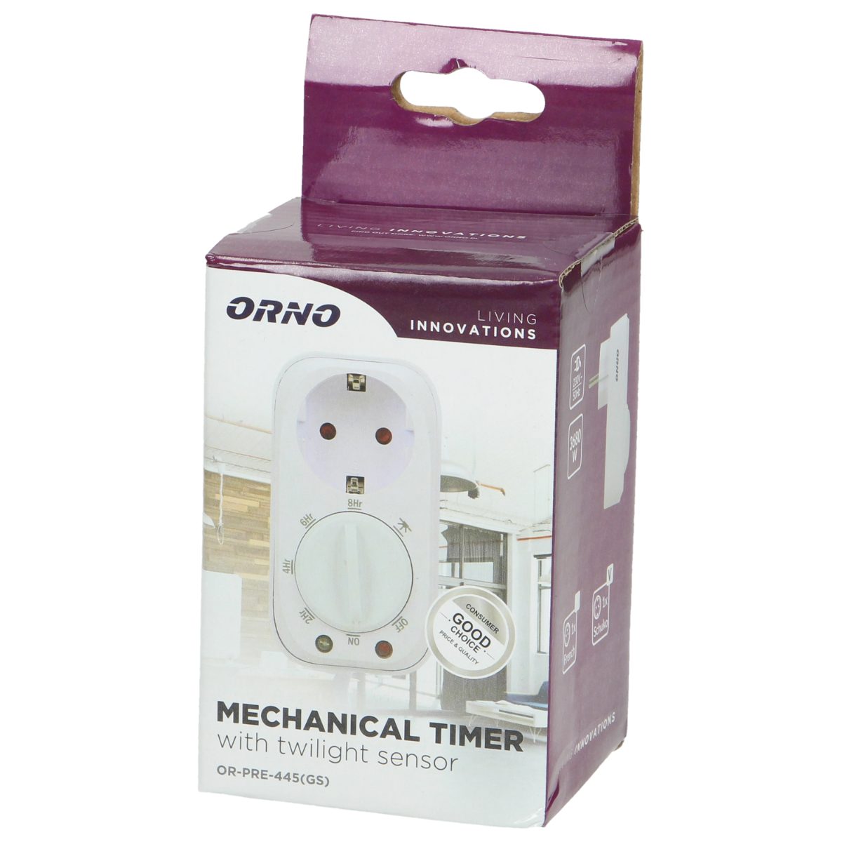 Priza Schuko cu senzor crepuscular 16A 230V IP20