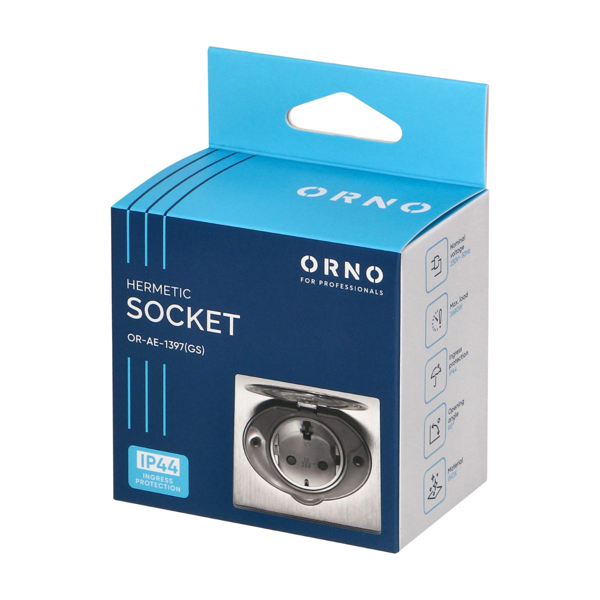 Priza Schuko IP44 otel inoxidabil incastrabila