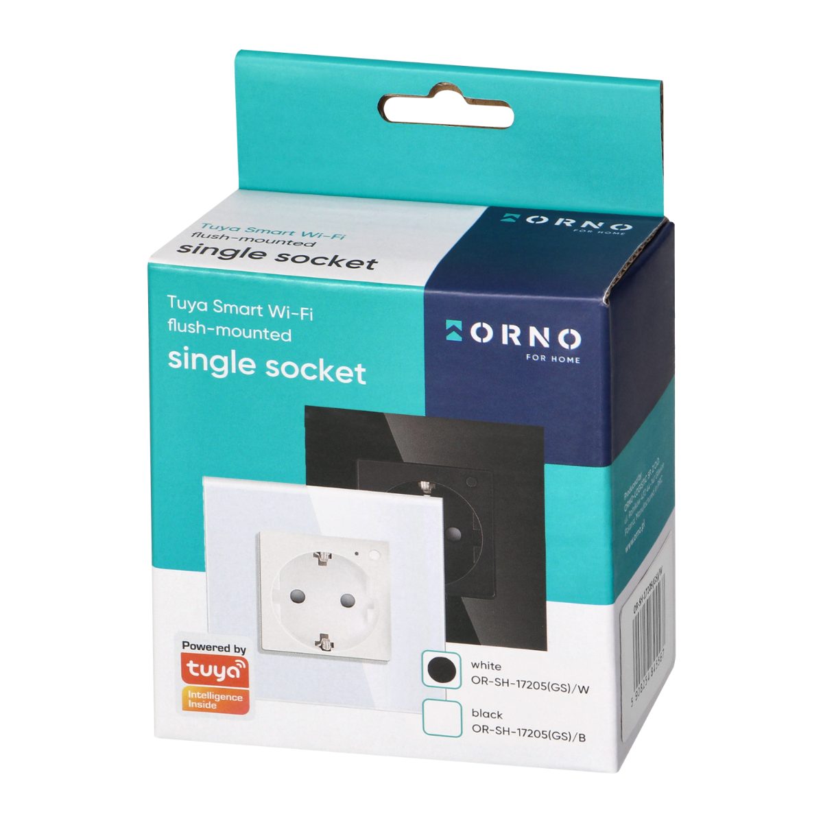 Priza simpla 16A IP20 rama sticla Tuya Smart Wi-Fi alba