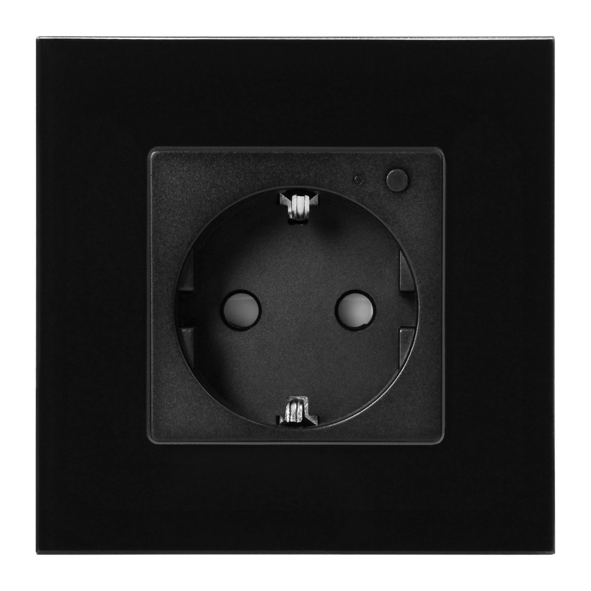 Priza simpla 16A IP20 rama sticla Tuya Smart Wi-Fi negru
