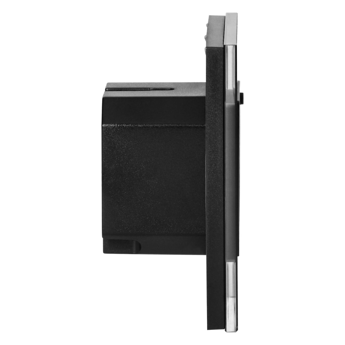 Priza simpla 16A IP20 rama sticla Tuya Smart Wi-Fi negru