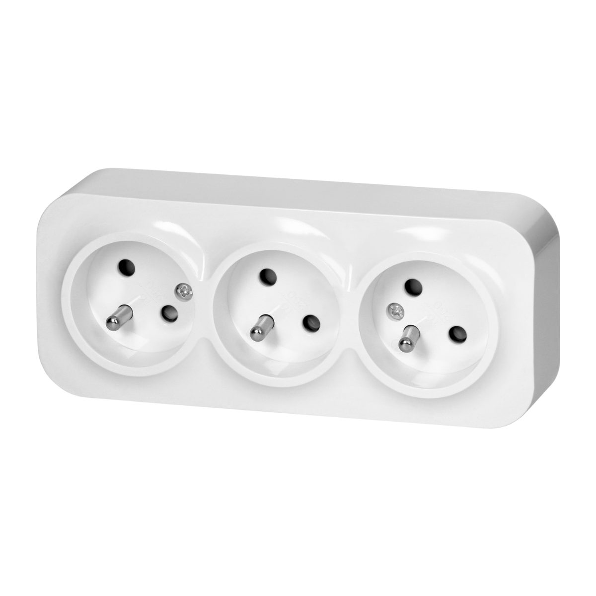 Priza tripla alba ToDo 16A/230VAC IP20 aplicata