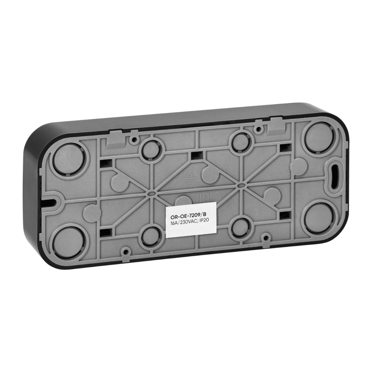 Priza tripla negra ToDo 16A/230VAC IP20 aplicata